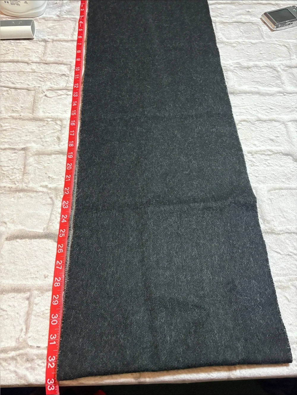 Coach Black and Gray Logo Fringe Scarf